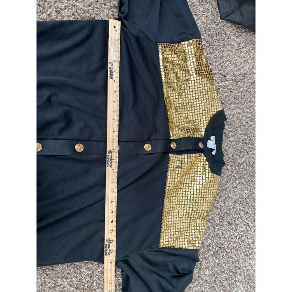 European Club LTD. Black Gold Lightweight Jacket Vintage 90'S Y2K Disco Retro - Picture 6 of 8